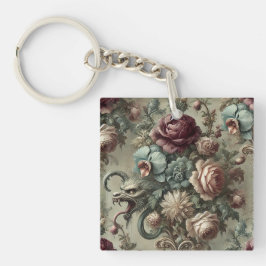 Spellhound - Gothic Floral Barockkopfkissen Schlüsselanhänger