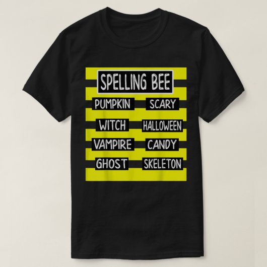 Spelling Bee Funny Pun Halloween Costume for Teach T-Shirt (Design vorne)