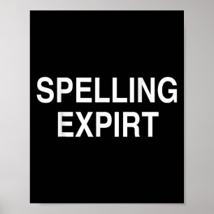 Spelling Expirt Funny Sarcastic Party Tee Shirt Poster