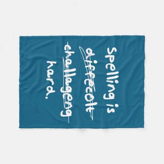 Spelling Is Hard Funny Spelling Bee Fleecedecke (Vorderseite (Horizontal))
