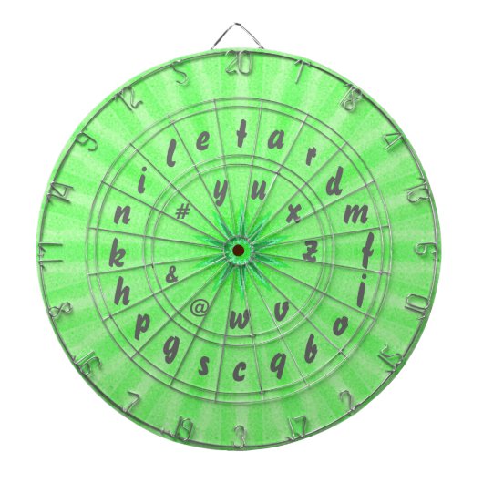 Spelling Word Game Alphabet Dart Board Green Dartscheibe (vorne)