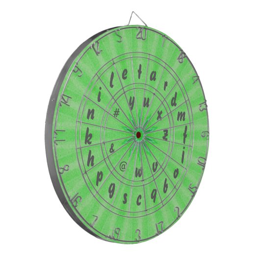 Spelling Word Game Alphabet Dart Board Green Dartscheibe (Vorderseite Links)