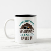 Spelunkener Höhlenforscher Zweifarbige Tasse (Links)