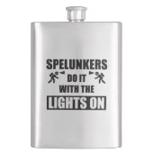 Spelunker machen es mit den Lichtern auf Flachmann (Vorderseite)