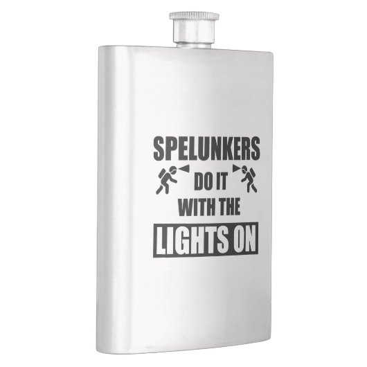 Spelunker machen es mit den Lichtern auf Flachmann (Rechts)