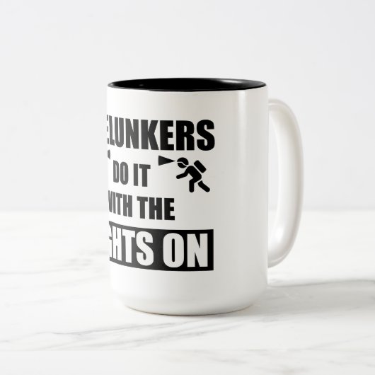 Spelunker machen es mit den Lichtern auf Zweifarbige Tasse (VorderseiteRechts)