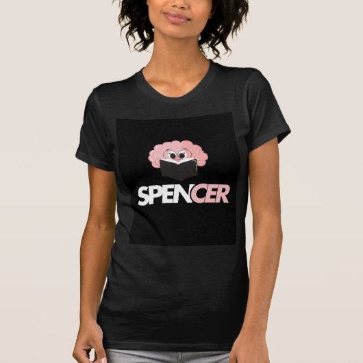 Spencer Brain Reading Book Cute Cartoon T-Shirt (Vorderseite)