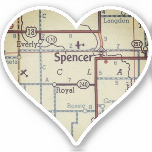 Spencer Iowa Aufkleber (Vorderseite)