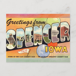 Spencer Iowa Vintage-Reisepostkarte Postkarte