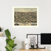 Spencer, MA Panorama-Map - 1877 Poster (Heimbüro)
