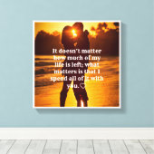 Spend My Life With You" Romantic Sunset Quote Leinwanddruck (Insitu (Holzboden))