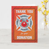 Spende an Feuerwehr in Rot Danke Karte (Gelbe Blume)