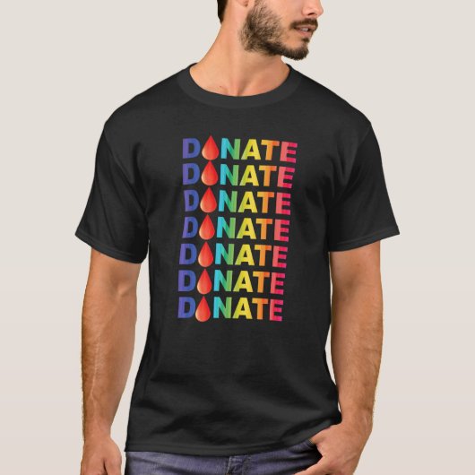 Spende Blut Blutspende farbenfrohe Spende T-Shirt (Vorderseite)