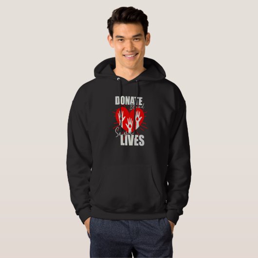 Spende Blut Rette Leben retten Spender Blut Hoodie (Vorne ganz)