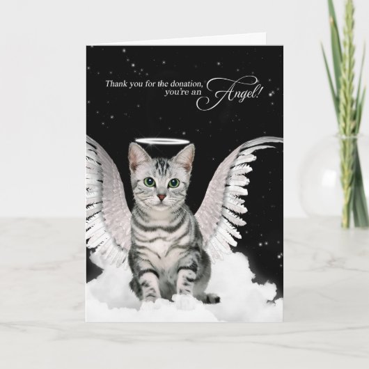 Spende danke Tabby Angel Cat (Vorderseite)