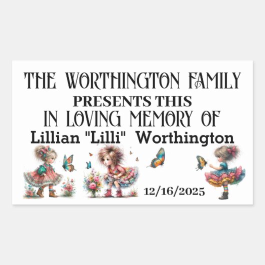 Spende - in Memoriam-Aufkleber Rechteckiger Aufkleber (Vorderseite)