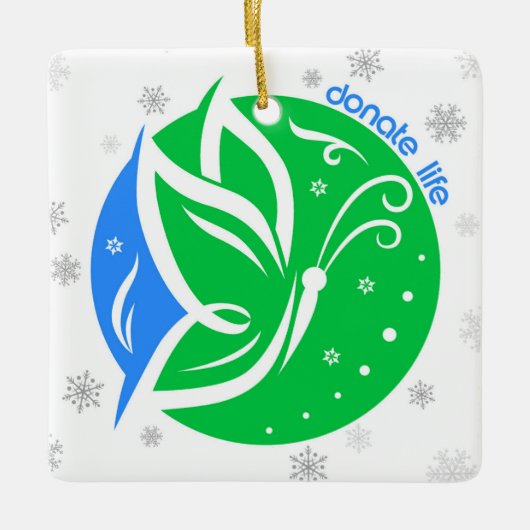 Spende Life Butterfly Geberwissen Weihnachten Keramikornament (Vorderseite)