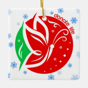 Spende Life Butterfly Geberwissen Weihnachten Keramikornament