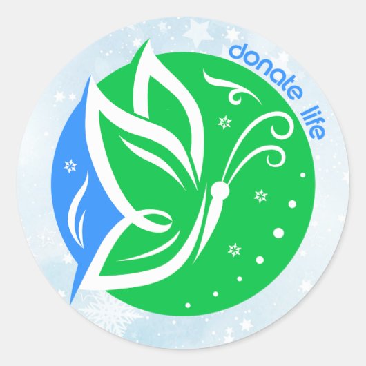 Spende Life Butterfly Geberwissen Weihnachten Runder Aufkleber (Vorderseite)