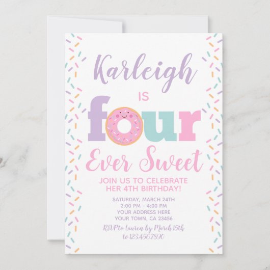 Spende Vier Süße Einladung (Vorderseite)