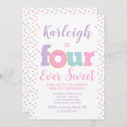 Spende Vier Süße Einladung (Vorne/Hinten)