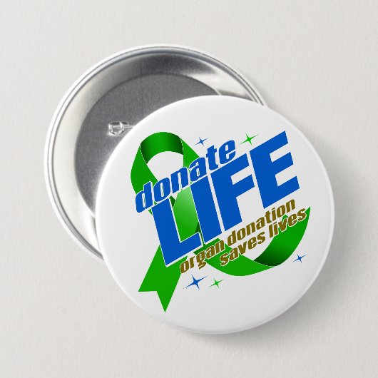 Spende von Organspenden Rette Leben Button (Vorne & Hinten)