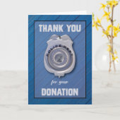 Spenden an die Polizeiabteilung in blau Vielen Dan Karte (Gelbe Blume)