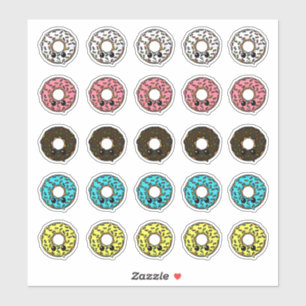 Spenden mit verschiedenen Zuckergüssen und Sprinkl Aufkleber