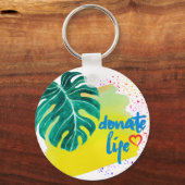 Spenden Sie das Leben tropisch gelbe Wasserfarbe Schlüsselanhänger (Vorderseite)