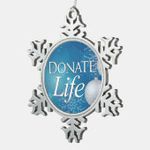 Spenden Sie Leben mit Ornamenten und Schneeflocken Zinn-Ornament (Rechts)