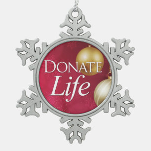 Spenden Sie Leben mit Ornamenten und Schneeflocken Zinn-Ornament