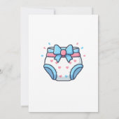 Spenden und Diapers sprinkle thematik Gender Revea Einladung (Rückseite)