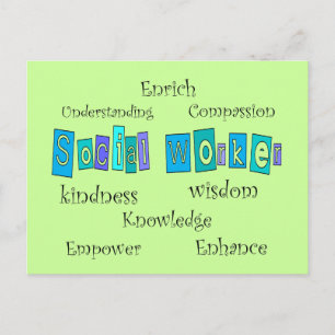 Spenden von Sozialarbeitern Postkarte