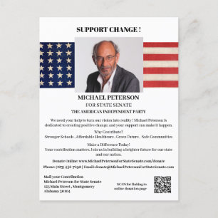 Spendenaktion USA Politische Kampagne Postkarte