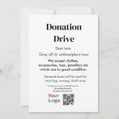 Spendenlaufwerk hinzufügen Datum Firmenname Logo Einladung (Rückseite)