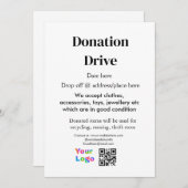 Spendenlaufwerk hinzufügen Datum Firmenname Logo Einladung (Vorne/Hinten)