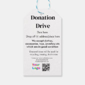 Spendenlaufwerk hinzufügen Datum Firmenname Logo Geschenkanhänger (Rückseite)