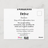 Spendenlaufwerk hinzufügen Datum Firmenname Logo Postkarte (Rückseite)