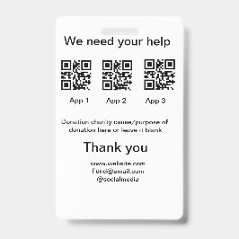 Spendensammlungstipp jar fügen Sie Ihre q r Name c Ausweis