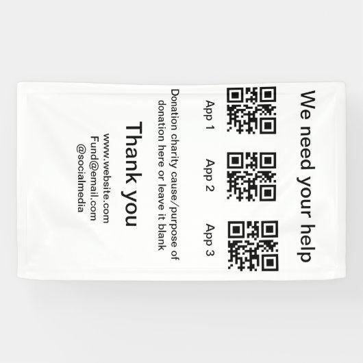 Spendensammlungstipp jar fügen Sie Ihre q r Name c Banner (Horizontal)