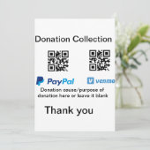 Spendensammlungstipp jar fügen Sie Ihre q r Name c Einladung (Stehend Vorderseite)