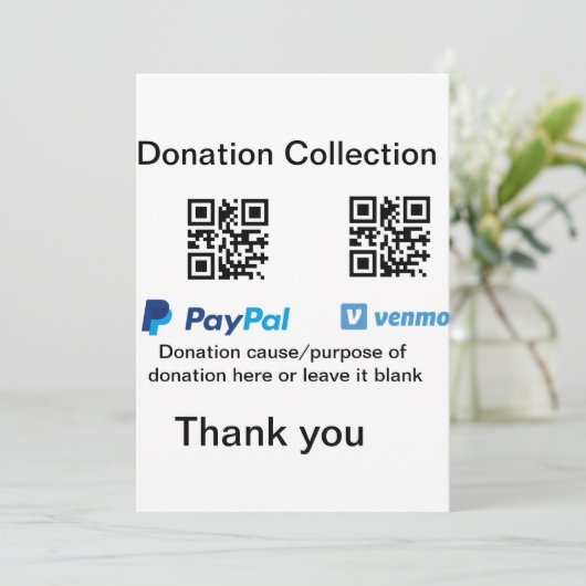 Spendensammlungstipp jar fügen Sie Ihre q r Name c Einladung (Stehend Vorderseite)