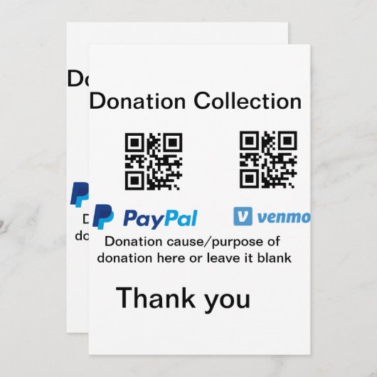 Spendensammlungstipp jar fügen Sie Ihre q r Name c Einladung (Vorne/Hinten)