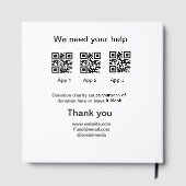 Spendensammlungstipp jar fügen Sie Ihre q r Name c Gästebuch (Rückseite)