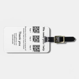 Spendensammlungstipp jar fügen Sie Ihre q r Name c Gepäckanhänger