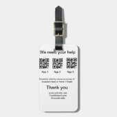 Spendensammlungstipp jar fügen Sie Ihre q r Name c Gepäckanhänger (Vorderseite vertikal)