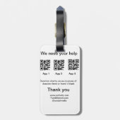 Spendensammlungstipp jar fügen Sie Ihre q r Name c Gepäckanhänger (Rückseite vertikal)