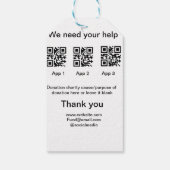 Spendensammlungstipp jar fügen Sie Ihre q r Name c Geschenkanhänger (Rückseite)