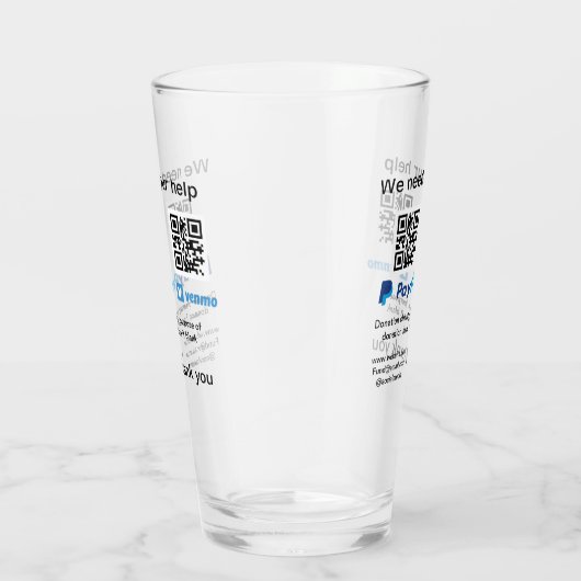 Spendensammlungstipp jar fügen Sie Ihre q r Name c Glas (Rechts)