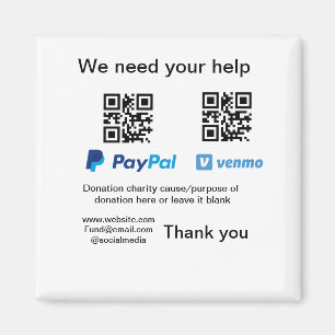 Spendensammlungstipp jar fügen Sie Ihre q r Name c Magnet